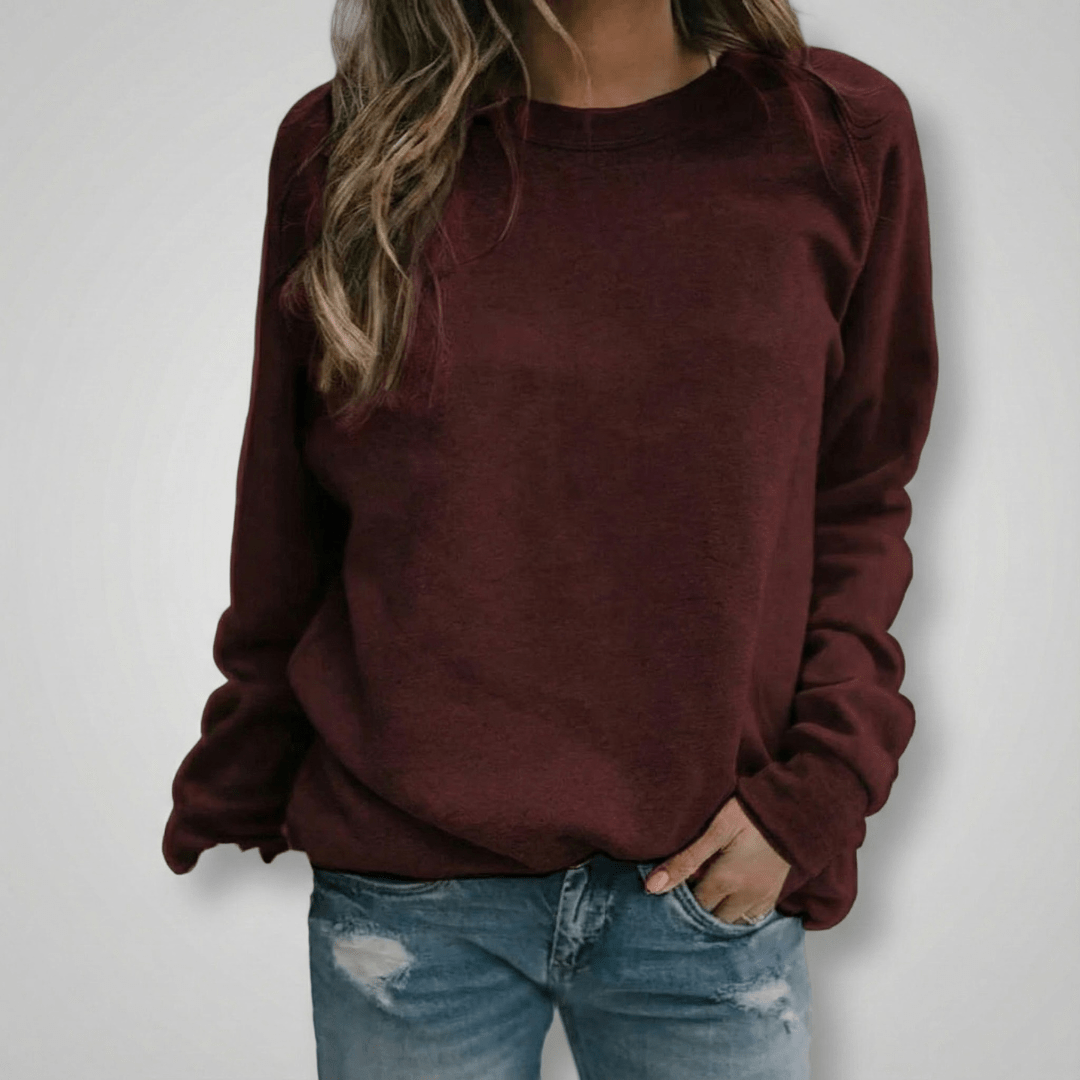 Viviane | Damen Schlichter Unifarbener Sweatshirt Pullover