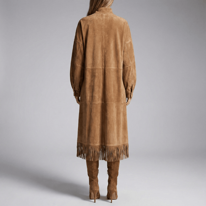 Carmen | Damen High Neck Fringe Midi Kleid