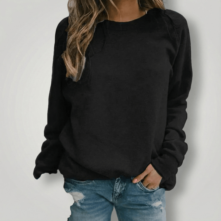 Viviane | Damen Schlichter Unifarbener Sweatshirt Pullover