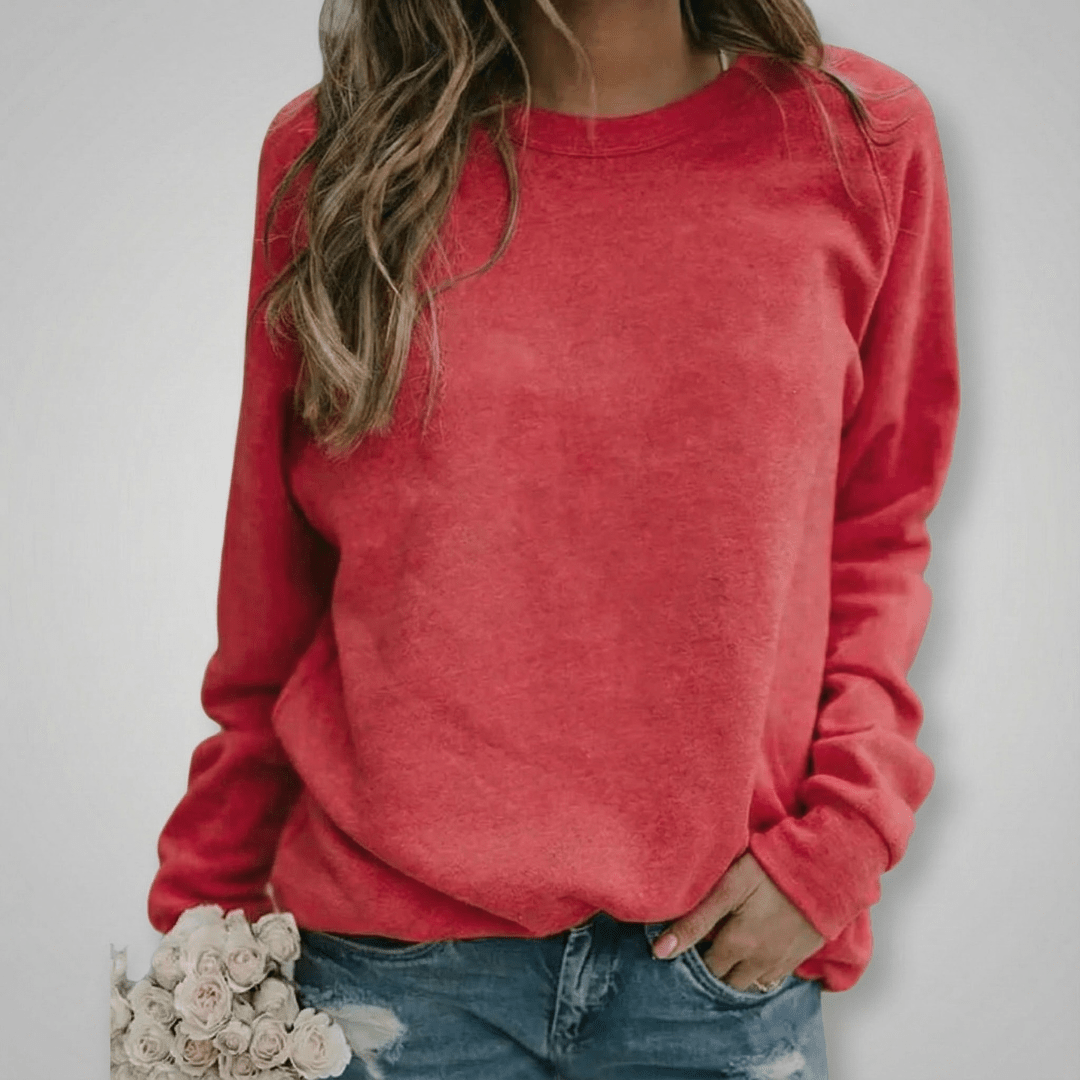 Viviane | Damen Schlichter Unifarbener Sweatshirt Pullover
