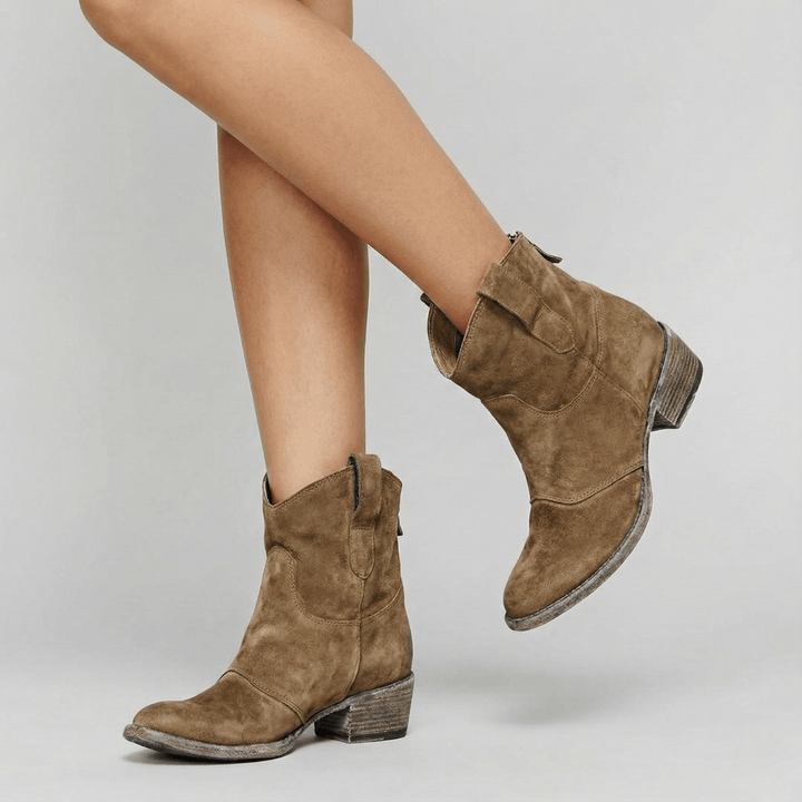 Annika | Damen Western Zum-Reinschlüpfen Knöchel Stiefel