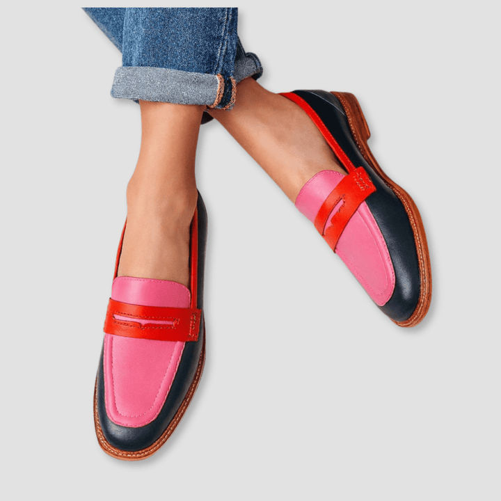 Katharina | Damen Modische Kontrast Stil Loafer