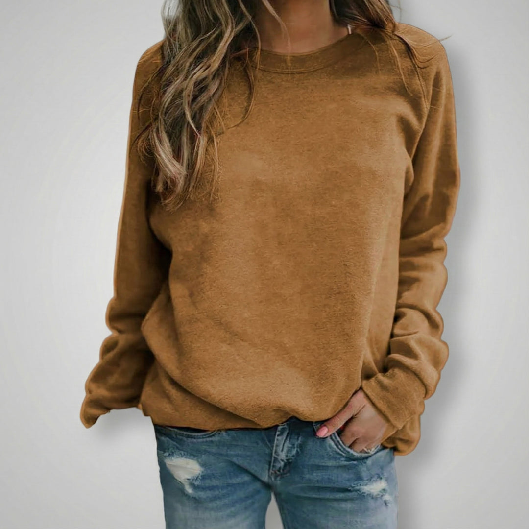 Viviane | Damen Schlichter Unifarbener Sweatshirt Pullover